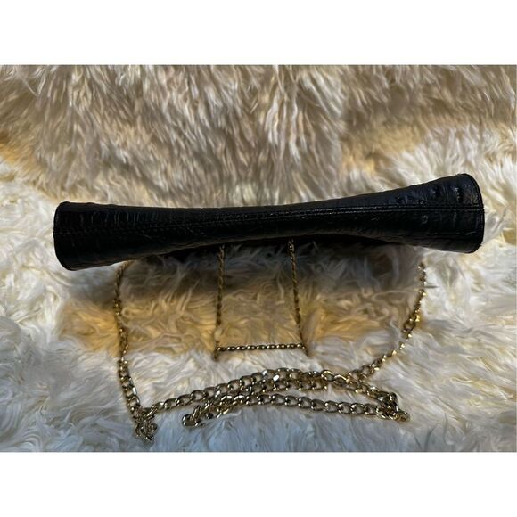 Courage. b Black crocodile Leather Shoulder Bag or Clutch with Removable Strap - Picture 6 of 10